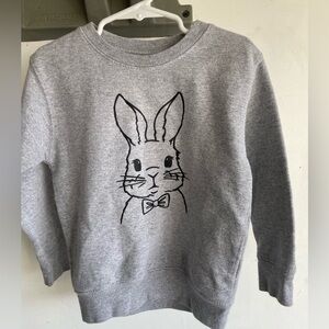 Gray Sweatshirt with Bunny Print